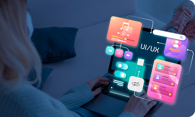 UI/UX Design interfaces on smartphone